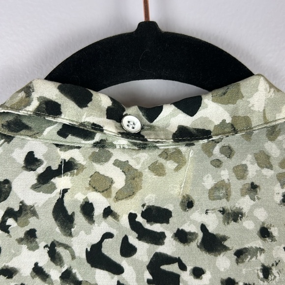 Cloth & Stone Leopard Print Lyocell Long Sleeve Button Down Shirt Large Grey - Picture 12 of 12